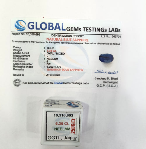Bangkok Neelam 6.35 Carat