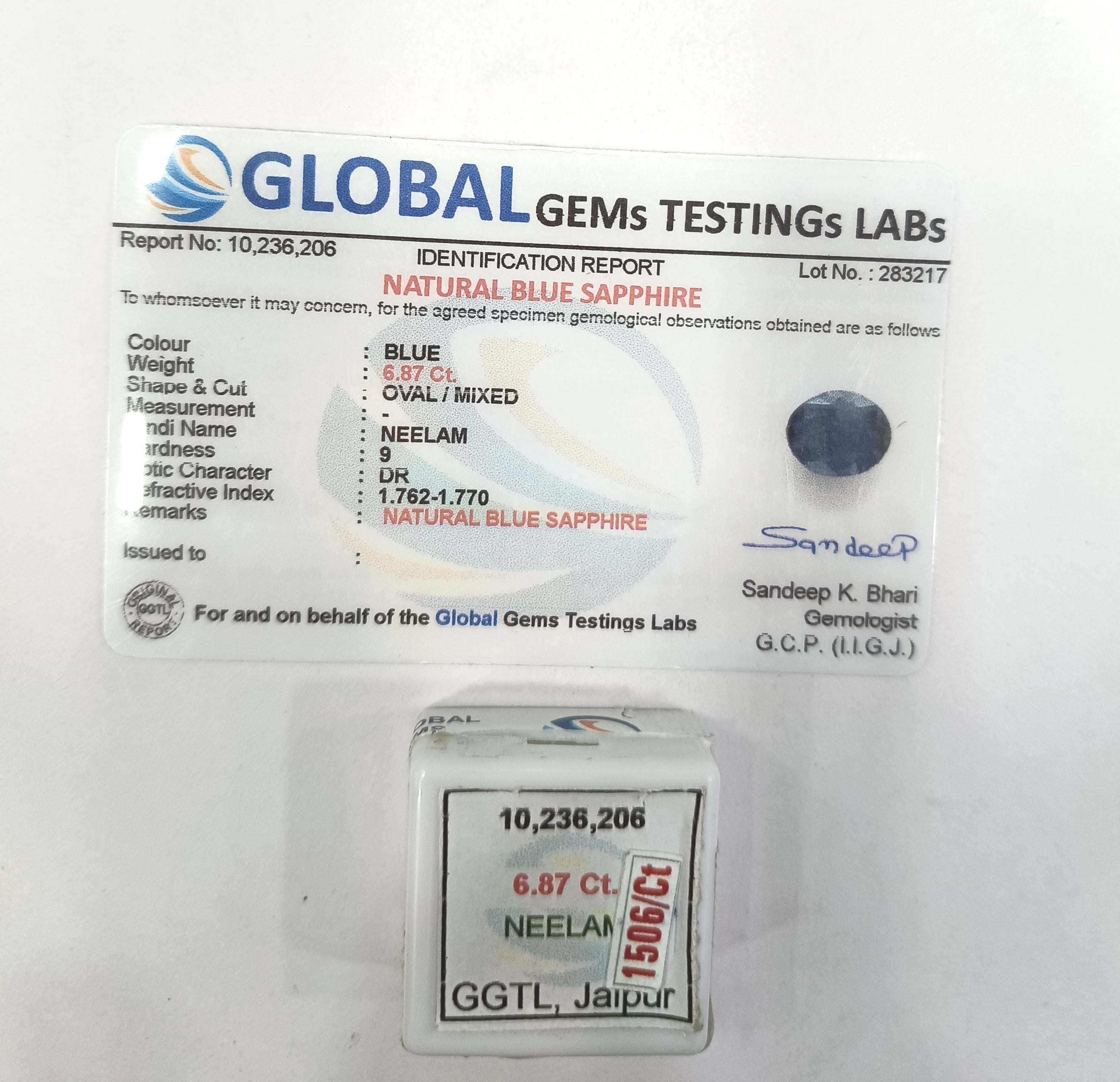 Bangkok Neelam 6.87 Carat