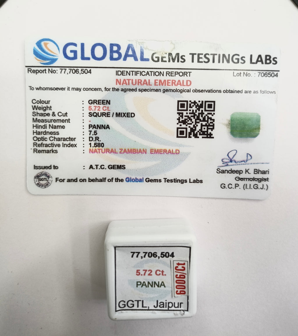 Zambia Panna 5.72 Carat
