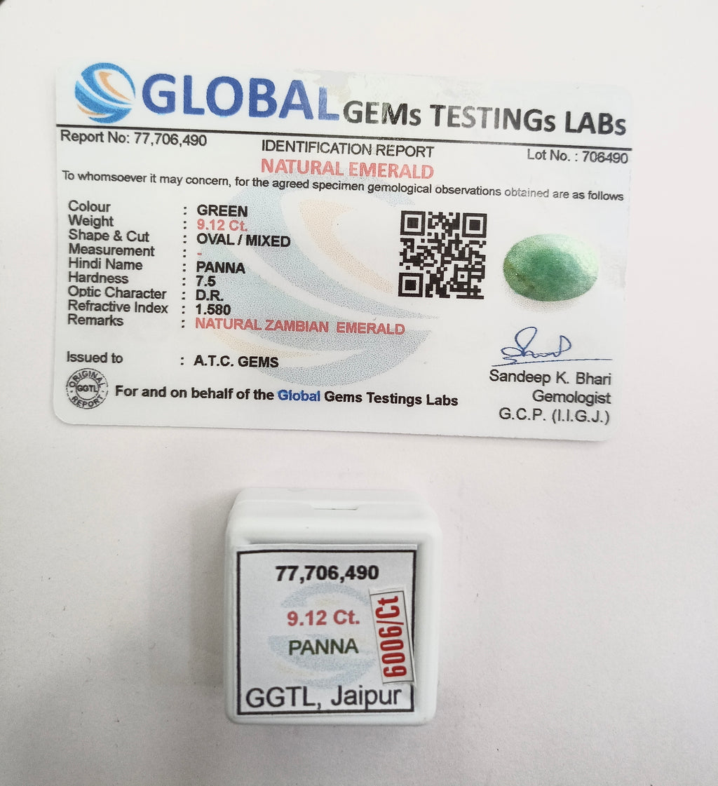 Zambia Panna 9.12 Carat