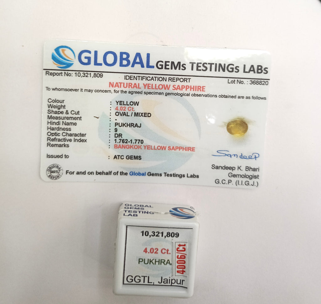 Bangkok Pukhraj 4.02 Carat