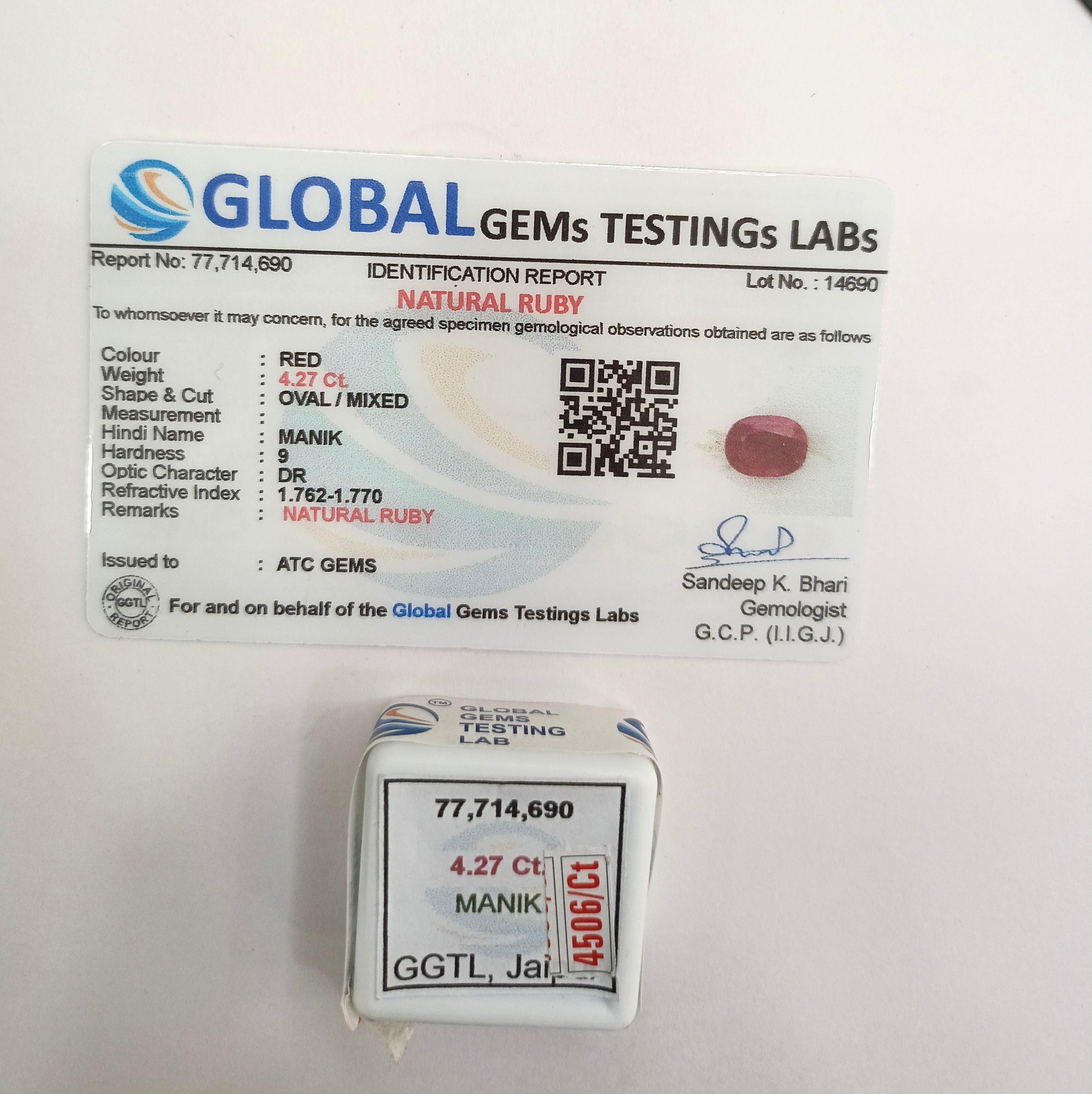 Bangkok Ruby 4.27 Carat