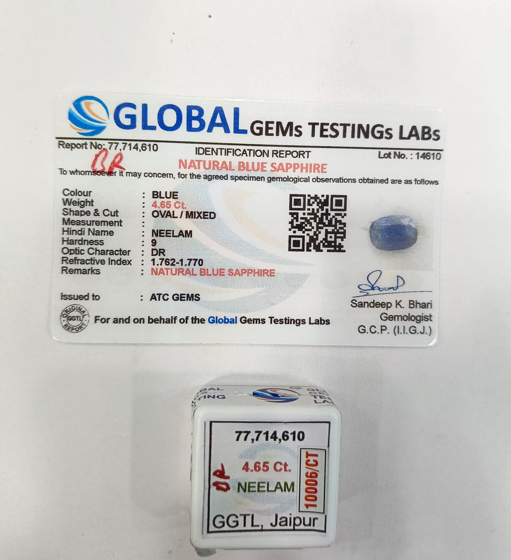 Burma Neelam 4.65 Carat