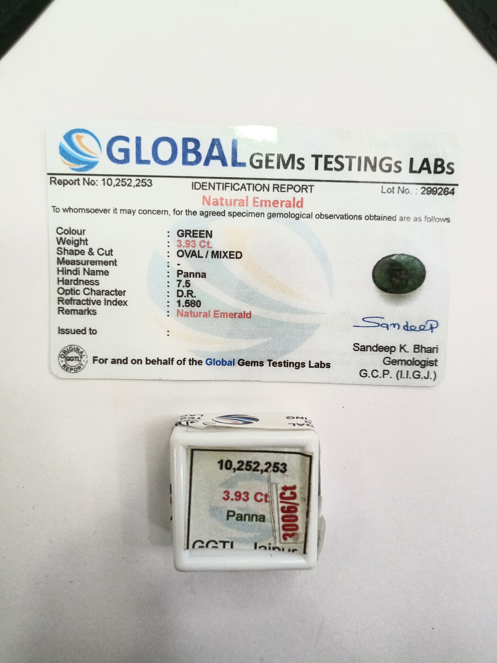 Zambia Panna 3.93 Carat