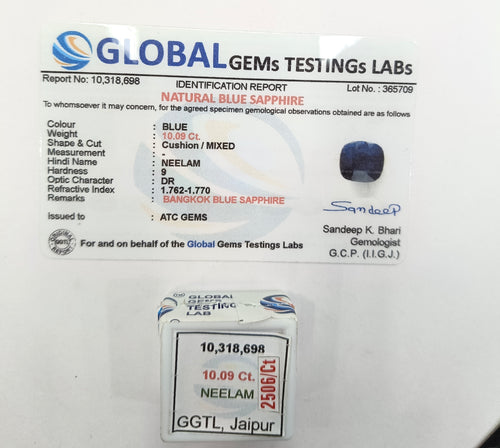 Bangkok Neelam 10.09 Carat