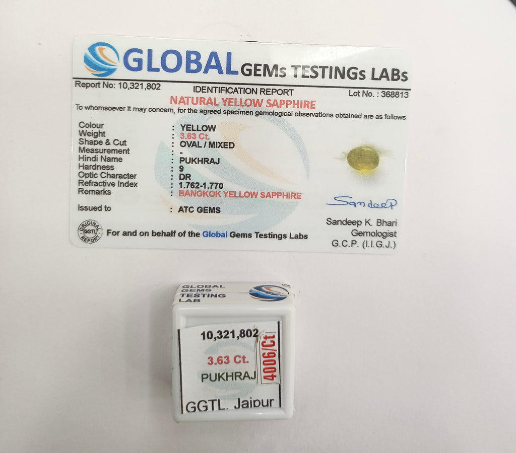 Bangkok Pukhraj 3.63 Carat