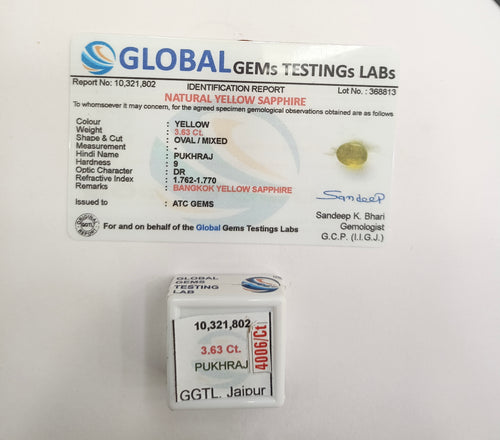 Bangkok Pukhraj 3.63 Carat