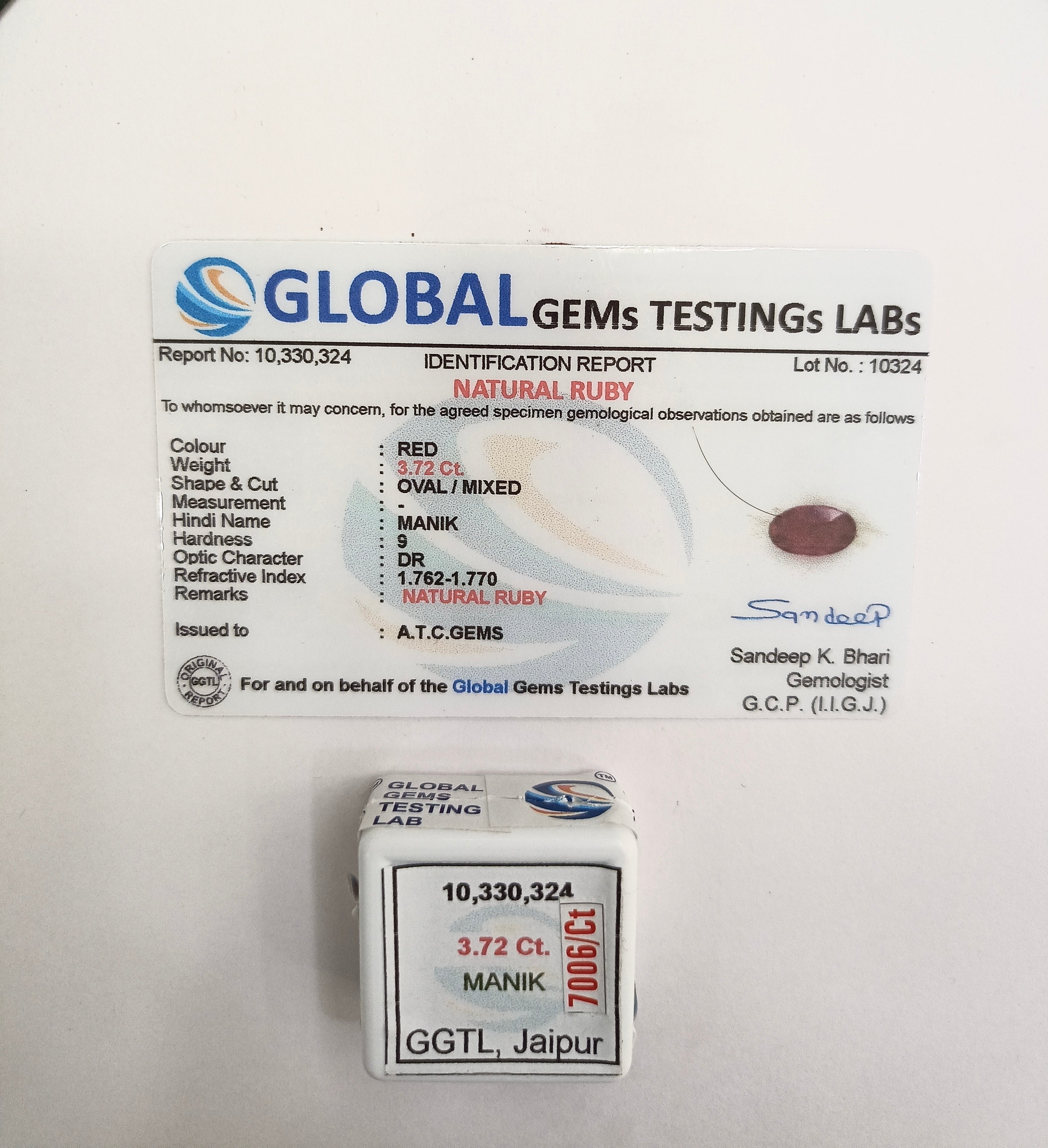Bangkok Ruby 3.72 Carat