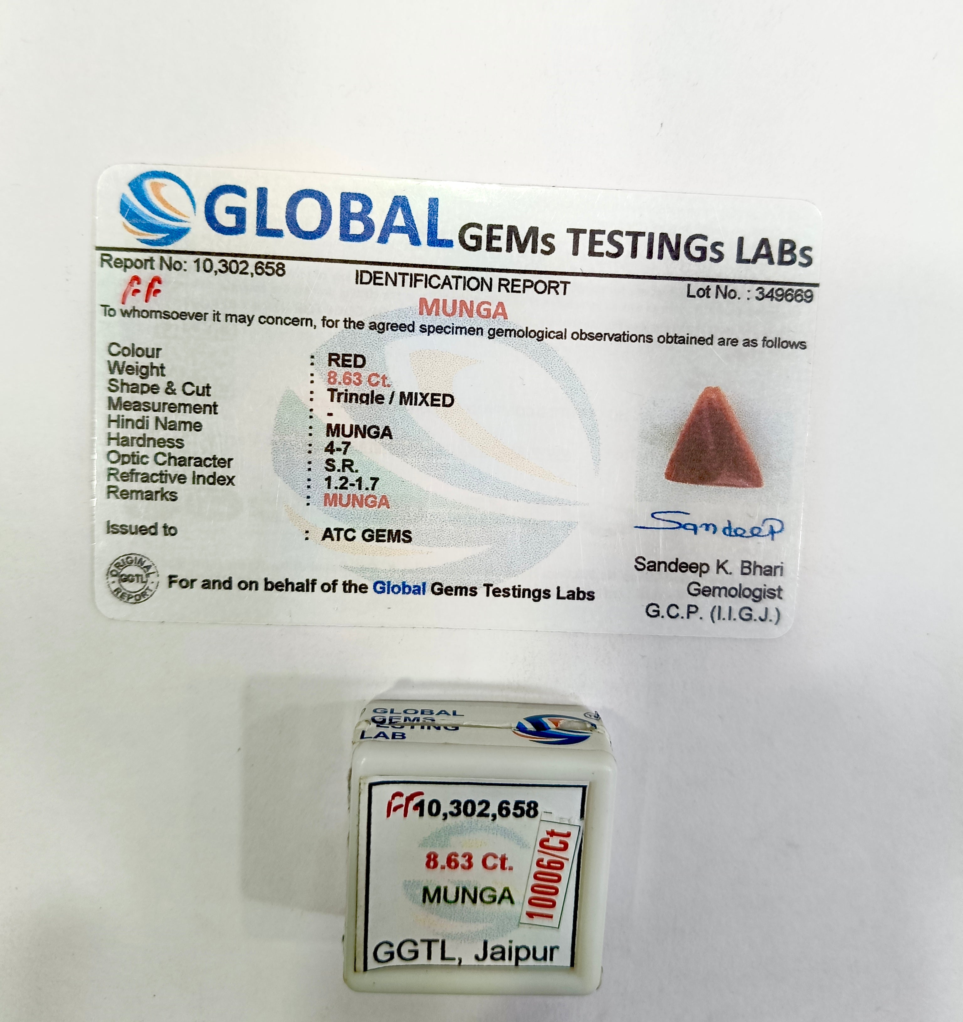Original Munga 8.63 Carat