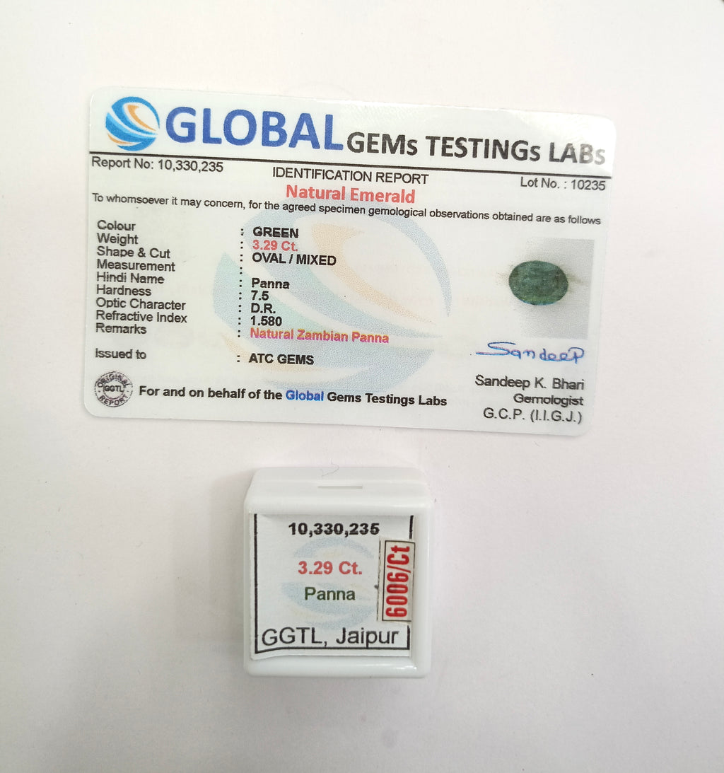 Zambia Panna 3.29 Carat